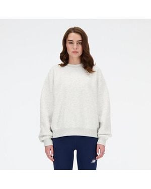 New Balance Sport Essentials Fleece Crew Shirt - White