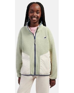 New Balance Meisjes Premium Borg Fleece Ful Zip - Groen