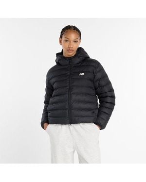 New Balance Sport Essentials Hooded Puffer Jacket - Black