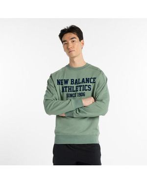 New Balance Varsity French Terry Graphic Crew - Green
