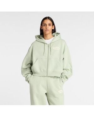 New Balance Linear Heritage Fleece Full Zip - Green