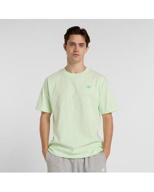 New Balance Uomo Athletics Cotton T-Shirt, Cotone, Taglia - Verde