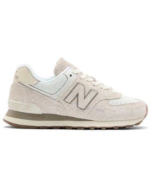 New Balance Donna 574, Pelle Scamosciata/Rete, Taglia - Bianco