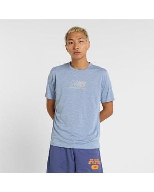 New Balance Uomo Athletics Reflective Graphic T-Shirt, Maglia Di Poliestere, Taglia - Blu