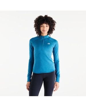 New Balance Damen Rc Essential Heat Grid 1/2 Zip - Blau