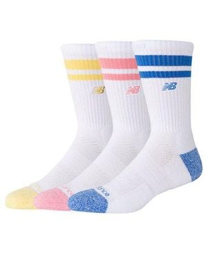 New Balance Active Premium Stripe Crew Socks 3 Pack - Blue