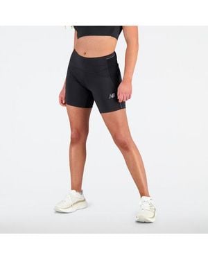 New Balance Impact Run Fitted Short In Black Poly Knit