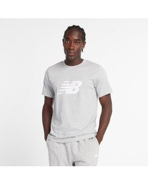 New Balance Uomo Sport Jersey Logo T-Shirt, Jersey Di Cotone, Taglia - Bianco