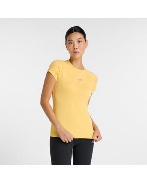 New Balance Donna Jacquard Slim T-Shirt - Arancione