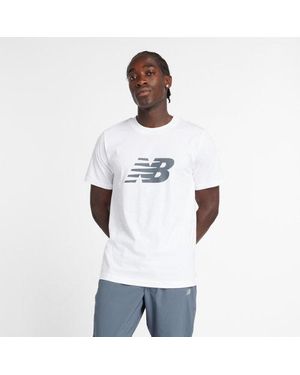New Balance Uomo Sport Jersey Logo T-Shirt, Jersey Di Cotone, Taglia - Bianco