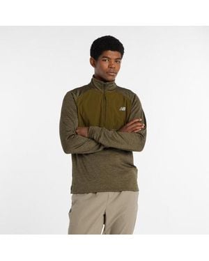 New Balance Rc Essential Heat Grid 1/2 Zip - Green