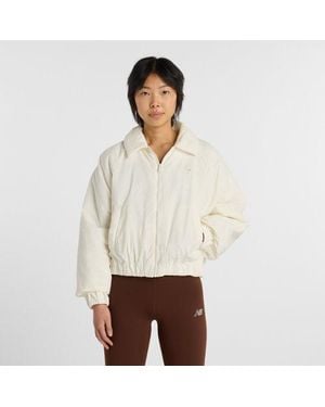 New Balance Woven Bomber Jacket - White