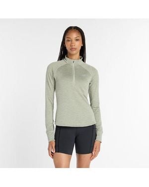 New Balance Damen Rc Essential Heat Grid 1/2 Zip - Grün