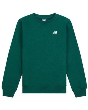 New Balance Boys Brush Back Small Logo Crew - Green