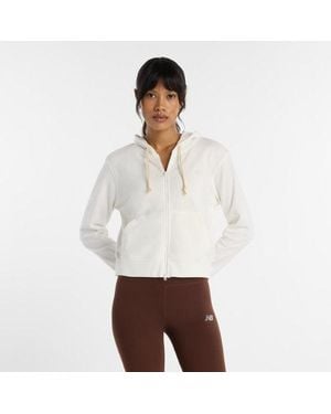 New Balance Coastal Fleece Full Zip - Wit