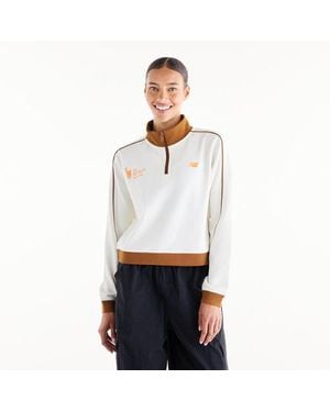 New Balance Nyc Marathon Sport Legacy Pique Finisher 1/4 Zip Shirt - White
