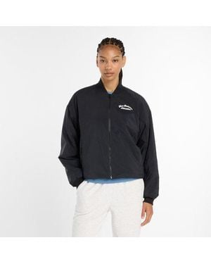 New Balance Linear Heritage Woven Bomber Jacket - Black