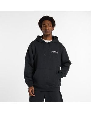 New Balance Linear Graphic Fleece Hoodie - Black