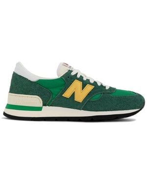 New Balance Made In Usa 990 In Green/yellow Leather