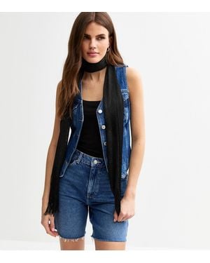 New Look Glittery Scarf - Blue