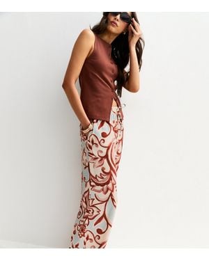 New Look Paisley Print Wide Leg Trousers - White