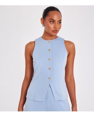 Quiz Light Button Waistcoat New Look - Blue