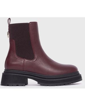 London Rebel Faux Leather Chelsea Boots New Look - Purple