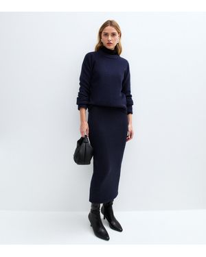 New Look Knitted Midi Skirt - Blue