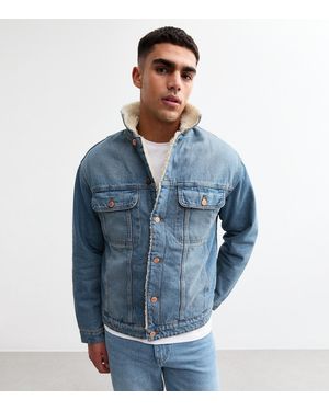 Only & Sons ' Borg Lined Denim Jacket New Look - Blue