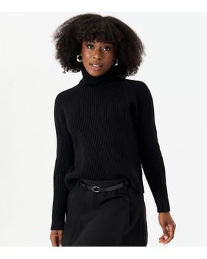Gini London Roll Neck Chunky Knit Jumper New Look - Black