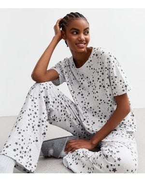 New Look Tall Fluffy Long Pyjama Joggers in Black Lyst UK