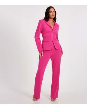 Quiz Bright Corset Blazer New Look - Pink