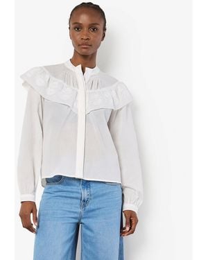 Apricot Embroidered Ruffle Yoke Shirt New Look - White