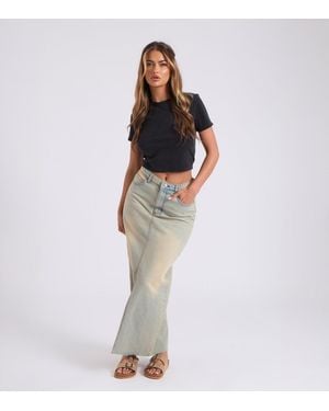 Urban Bliss Light Acid Wash Denim Maxi Skirt New Look - Multicolour