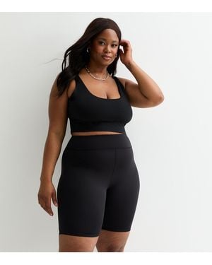 New Look Plus Size Contour Shorts Curves - Black