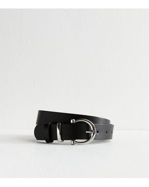 New Look Faux Leather Buckled Belt - Black