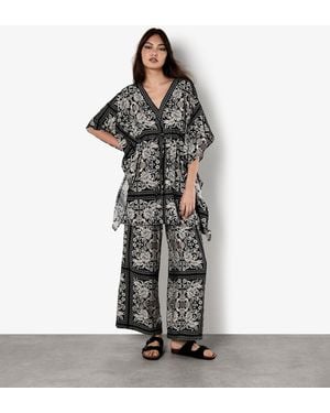 Apricot Scarf Print Kimono Mini Dress New Look - Multicolour