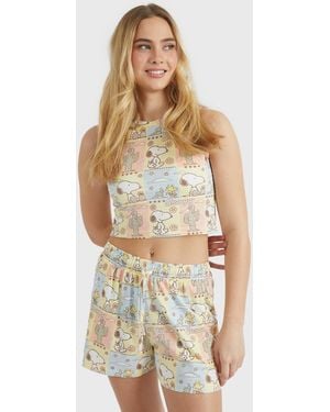 Skinnydip London Snoopy Vest And Short Pyjama Set New Look - Metallic