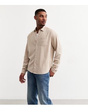 New Look Relaxed Linen Blend Shirt - Natural