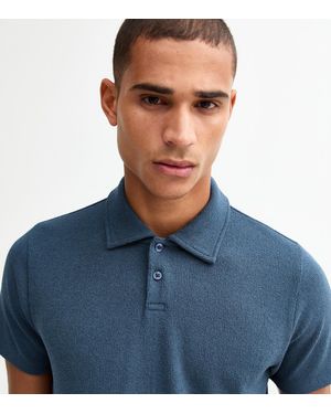 New Look Regular Textured Polo Top - Blue