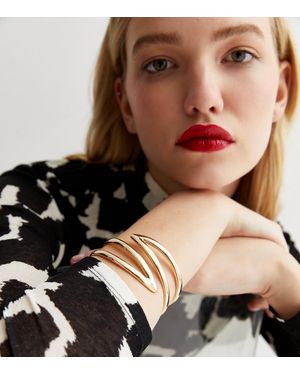 New Look Cut Out Hinge Cuff Bracelet - Black