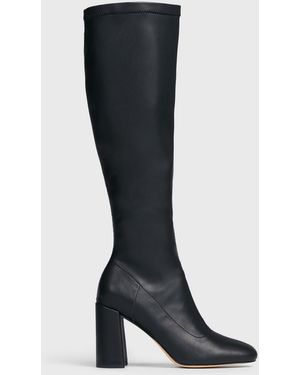 London Rebel Block Heel Knee High Boots New Look - Black