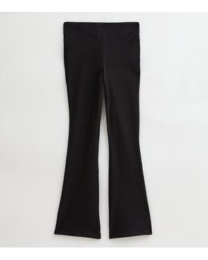 New Look Petite High Waisted Flared Leggings - Black