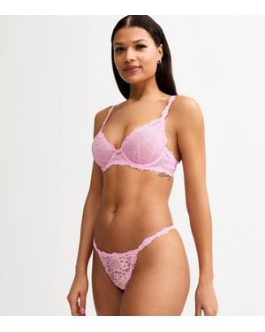 New Look Rose Lace Non Padded Bra - Red