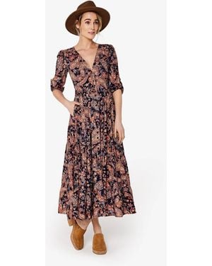 Apricot Paisley-Print Maxi Shirt Dress New Look - Red