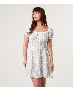 Blue Vanilla Floral Print Mini Dress New Look - White