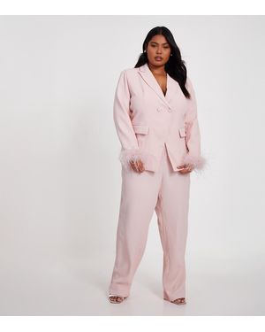 Quiz Curve Woven Tailored Trousers New Look - Pink