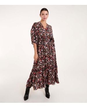 Blue Vanilla Floral Floaty Maxi Dress New Look - Red