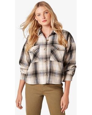 Apricot Check Fringe Shacket New Look - Grey