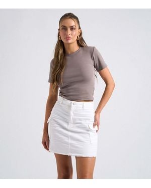 Urban Bliss Off Cargo Mini Skirt New Look - White